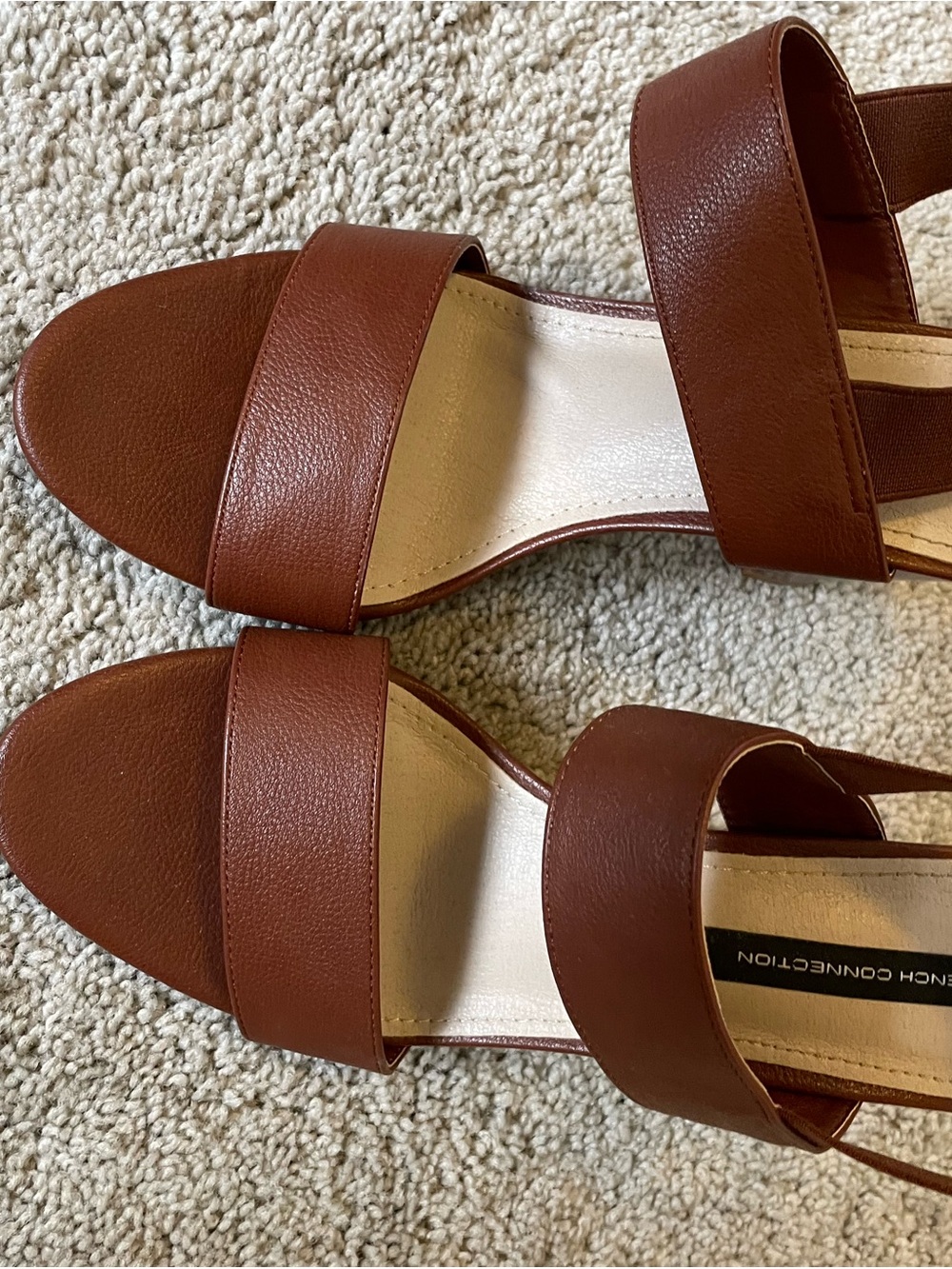 French Connection Brown Strap Heels - 7.5